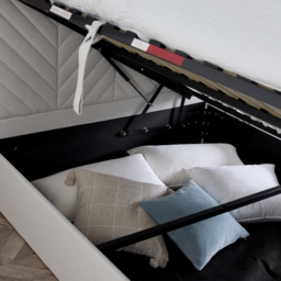 Sherlock - Super King Size - Ottoman Storage TV Bed - Natural - Fabric - 6ft - Happy Beds - thumbnail 6