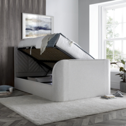 Sherlock - Super King Size - Ottoman Storage TV Bed - Natural - Fabric - 6ft - Happy Beds - thumbnail 7