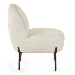 Boucle Accent Chair – Ivory – Boucle Fabric - thumbnail 5