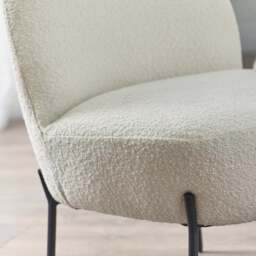 Boucle Accent Chair – Ivory – Boucle Fabric - thumbnail 2