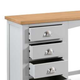 Richmond - Double Pedestal Dressing Table - Grey/Oak - Wooden - Happy Beds - thumbnail 4