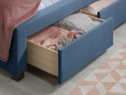 Woodbury - King Size - 4 Drawer Storage Bed - Blue - Velvet - 5ft - Happy Beds - thumbnail 5