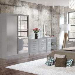 Lynx - 6 Drawer Wide Chest - Grey - Wooden - Happy Beds - thumbnail 5