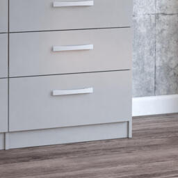 Lynx - 6 Drawer Wide Chest - Grey - Wooden - Happy Beds - thumbnail 4