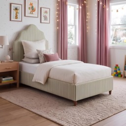 Chelsea - Super King-Size - Ottoman Storage Bed - Natural Striped - Fabric - 6ft - thumbnail 3