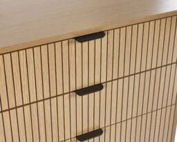 Sia – 5 Drawer Chest of Drawers – Oak/Black – Wood/Metal - Happy Beds - thumbnail 8