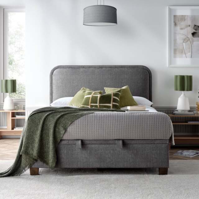 Clifton - Super King Size - Ottoman Storage Bed - Dark Grey - Velvet - 6ft