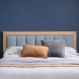 Belmont - Double - Ottoman Storage Bed - Grey/Oak - Fabric/Wooden - 4ft6 - thumbnail 3