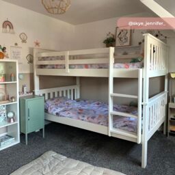 Oslo - Kids Quadruple Sleeper Bunk Bed - White - Wooden - 4ft - Happy Beds - thumbnail 2