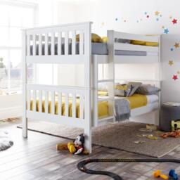 Oslo - Kids Quadruple Sleeper Bunk Bed - White - Wooden - 4ft - Happy Beds - thumbnail 7