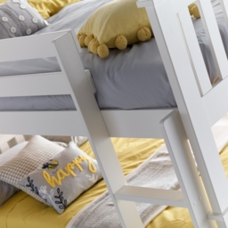 Oslo - Kids Quadruple Sleeper Bunk Bed - White - Wooden - 4ft - Happy Beds - thumbnail 3