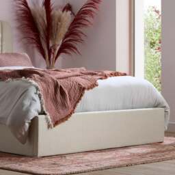 Monaco - Double - Fabric Ottoman Storage Bed - Beige - Fabric - 4ft6 - Happy Beds - thumbnail 5
