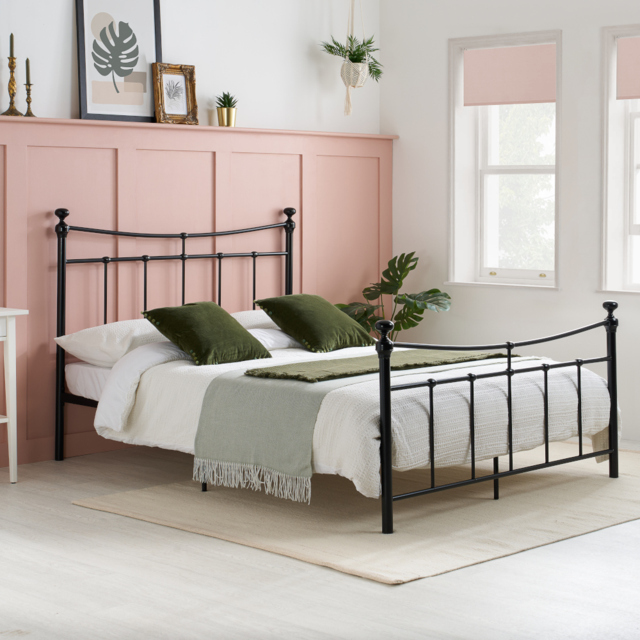 Emily - Double Black Metal Bed Frame - 4ft Small - Happy Beds - image 1