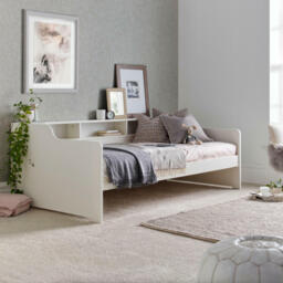 Tyler - Single - Day Bed Only - White - Wood - 3ft - Happy Beds - thumbnail 1