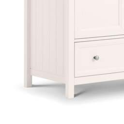 Maine - 2 Door Combination Wardrobe - Surf White - Wooden - Happy Beds - thumbnail 5