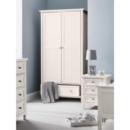 Maine - 2 Door Combination Wardrobe - Surf White - Wooden - Happy Beds - thumbnail 7
