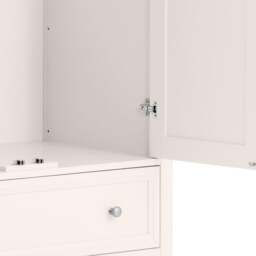 Maine - 2 Door Combination Wardrobe - Surf White - Wooden - Happy Beds - thumbnail 6