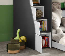 Tuscan - Single - Staircase Bunk Bed - Grey/White - Wooden - 3ft - Happy Beds - thumbnail 7
