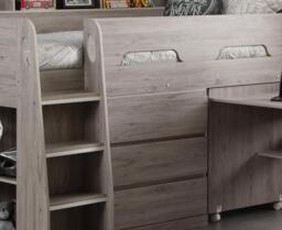 Jupiter - Single - Kids Mid Sleeper Cabin Bed - Grey - Wood - 3ft - Happy Beds - thumbnail 7