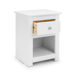 Radley - 1 Drawer Bedside Table - White - Wooden - Happy Beds - thumbnail 1