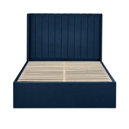 Leila - King-Size - Storage Bed - Blue - Velvet - 5ft - thumbnail 6