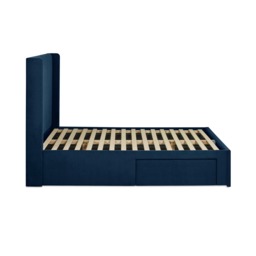 Leila - King-Size - Storage Bed - Blue - Velvet - 5ft - thumbnail 7