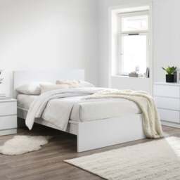 Oslo - Double - Low Foot-End Bed - White - Wooden - 4ft6 - Happy Beds - thumbnail 2