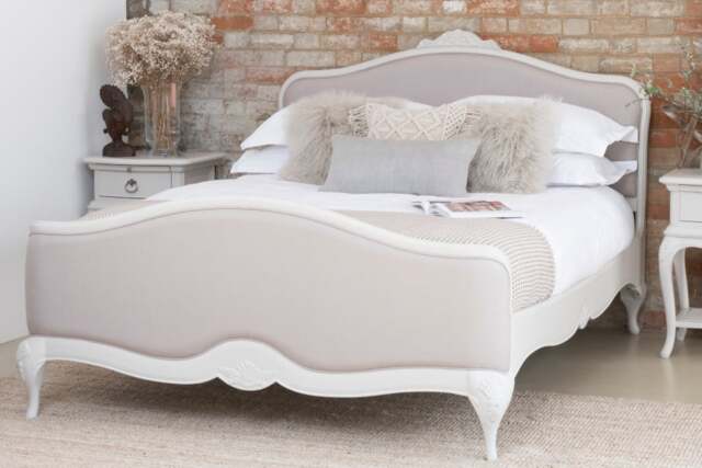 Etienne - King Size - French Bed - Grey - Fabric and Wooden - 5ft - Willis & Gambier - Happy Beds