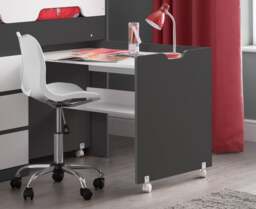 Jupiter - Single - Kids Mid Sleeper Cabin Bed - Grey and White - Wood - 3ft - Happy Beds - thumbnail 5