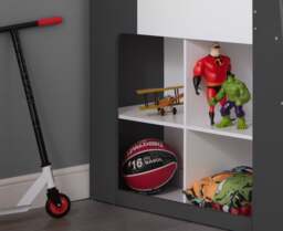 Jupiter - Single - Kids Mid Sleeper Cabin Bed - Grey and White - Wood - 3ft - Happy Beds - thumbnail 4
