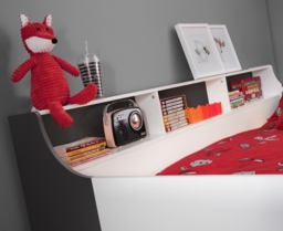 Jupiter - Single - Kids Mid Sleeper Cabin Bed - Grey and White - Wood - 3ft - Happy Beds - thumbnail 3