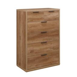 Stockwell - Rustic 4+2 Drawer Chest - Oak - Wooden - Happy Beds - thumbnail 3