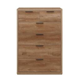 Stockwell - Rustic 4+2 Drawer Chest - Oak - Wooden - Happy Beds - thumbnail 4