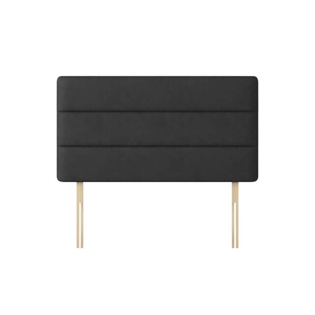 Cornell - Single - Lined Headboard - Dark Grey - Charcoal - Fabric - 3ft - Happy Beds - image 1