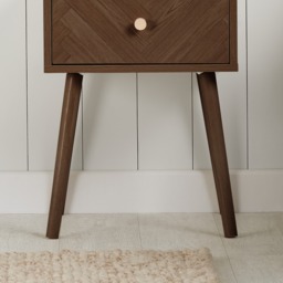 Herringford - 1 Drawer Bedside Table - Walnut - Wooden - Happy Beds - thumbnail 3