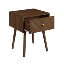 Herringford - 1 Drawer Bedside Table - Walnut - Wooden - Happy Beds - thumbnail 5