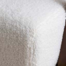 Ellwood – Boucle Armchair – White/Walnut – Wooden/Fabric – Happy Beds - thumbnail 4