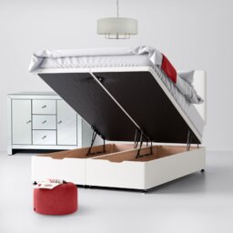 Single - Divan Bed and Cornell Plain Headboard - White - Fabric - 3ft - Happy Beds - thumbnail 5