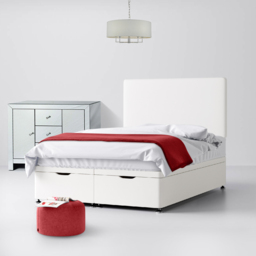 Single - Divan Bed and Cornell Plain Headboard - White - Fabric - 3ft - Happy Beds - thumbnail 4