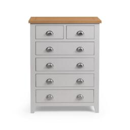 Richmond - 4+2 Drawer Chest - Grey/Oak - Wooden - Happy Beds - thumbnail 3
