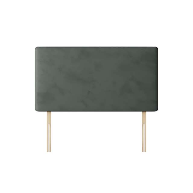 Cornell - Small Double - Plain Headboard - Dark Grey - Velvet - 4ft - Happy Beds - image 1