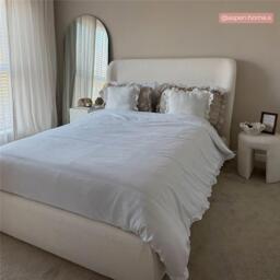 Lanis - King Size - Ottoman Storage Bed - Cream - Linen Fabric - 5ft - thumbnail 8