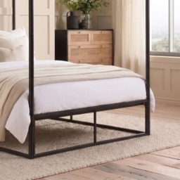 Farringdon - Single - 4 Posted Canopy Bed - Black - Metal - 3ft - Happy Beds - thumbnail 5