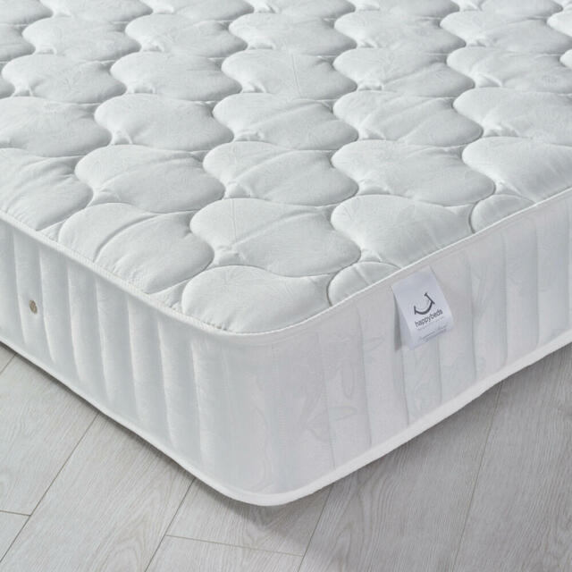 Neptune Spring Quilted Cotton Fabric Mattress - Double - Medium Firmness - Open Coil - 4ft6 (135 x 190 cm) - Happy Beds - image 1