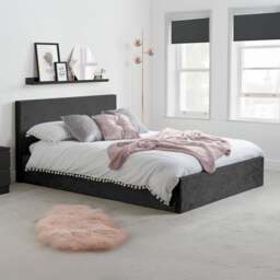Berlin - Double - Ottoman Storage Bed - Black - Crushed Velvet - Double - Happy Beds - thumbnail 1