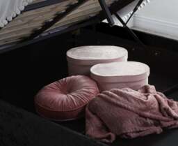 Berlin - Double - Ottoman Storage Bed - Black - Crushed Velvet - Double - Happy Beds - thumbnail 5