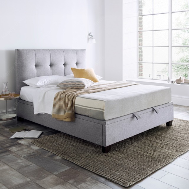 Walkworth - Super King Size - Ottoman Bed - Light Grey - Fabric - 6ft - Happy Beds