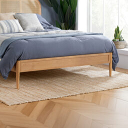 Elina – King Size– Low Foot-End Rattan Bed – Oak – Wooden – 5ft - Happy Beds - thumbnail 5