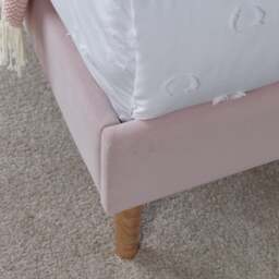 Marlow - Single - Low Foot-End Kids’ Bed - Pink - Velvet - 3ft - Happy Beds - thumbnail 7
