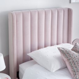 Marlow - Single - Low Foot-End Kids’ Bed - Pink - Velvet - 3ft - Happy Beds - thumbnail 4